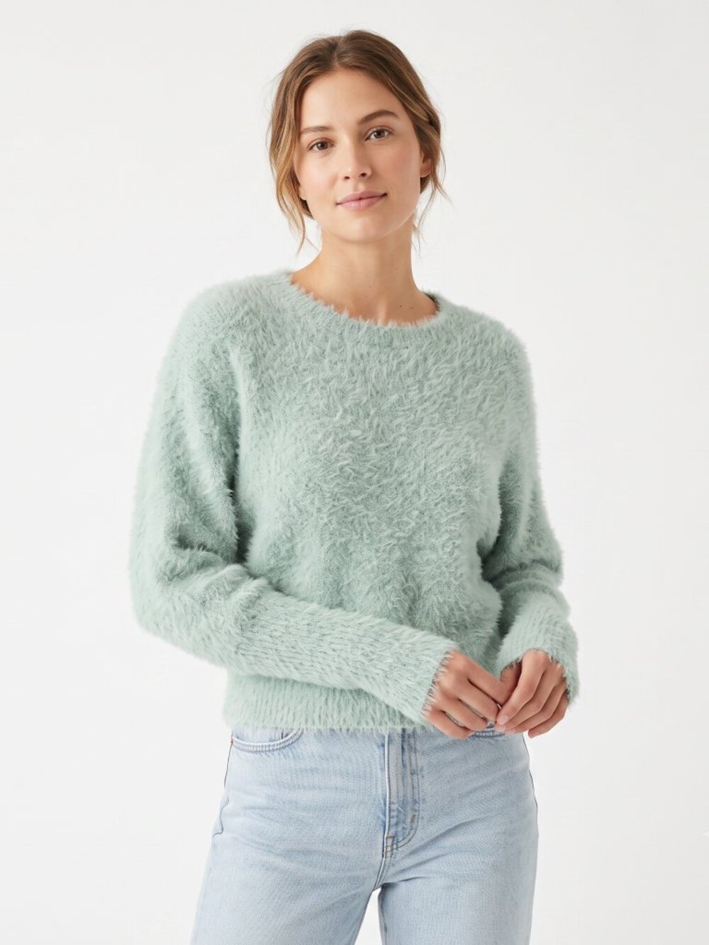 *Jessica Simpson Sage Mint Green Fuzzy Knit Sweater